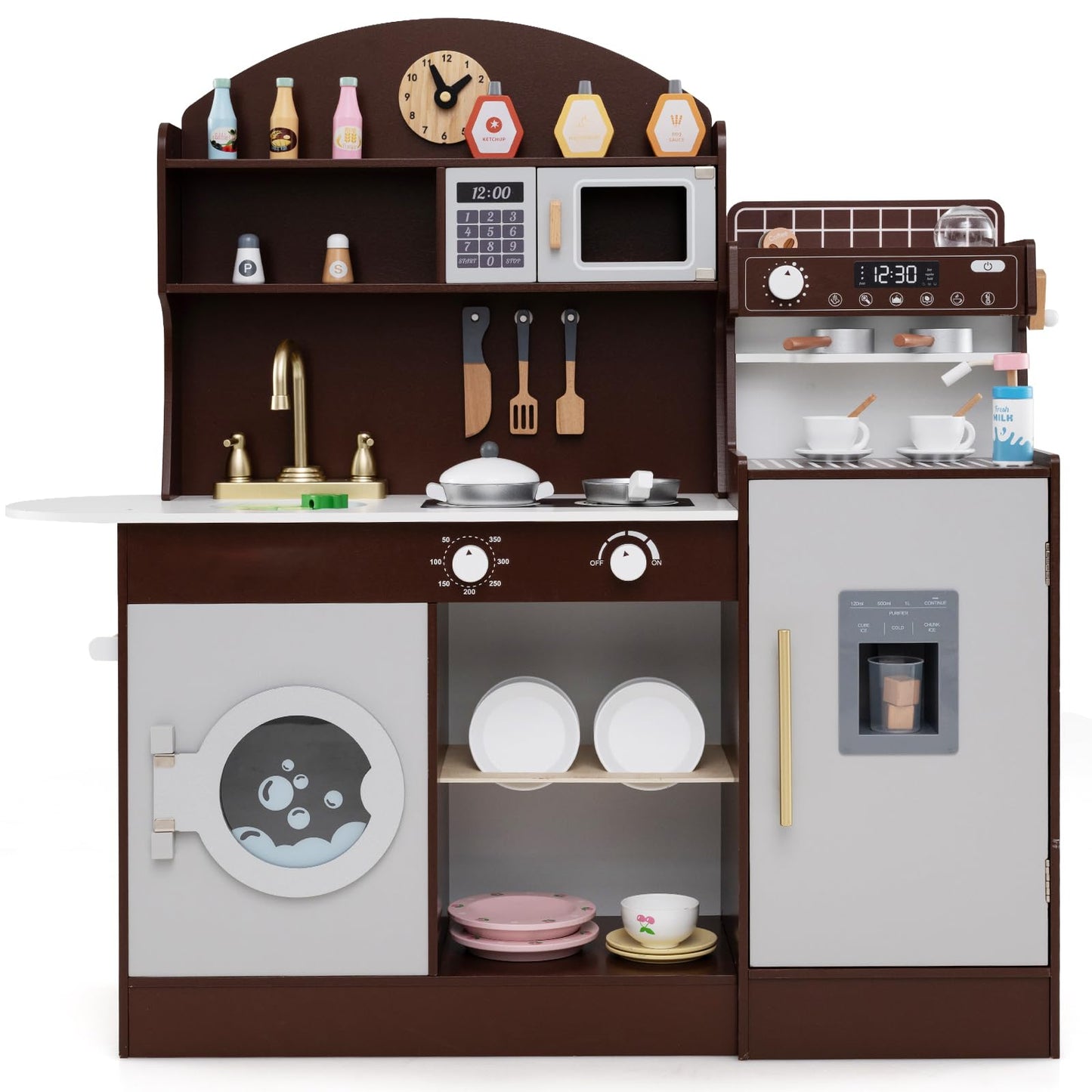 Pretend Play Kitchen with Sink and Microwave for 3+ Years