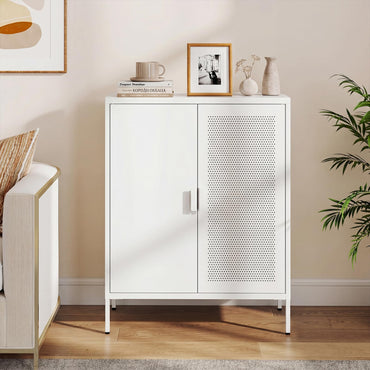 Metal Buffet Sideboard with 2 Doors and Adjustable Shelves