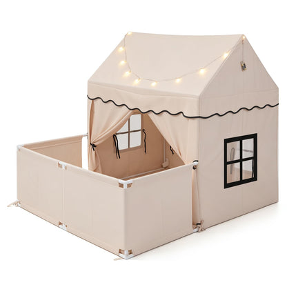 Kids Play Tent with Playpen, Star Lights, Cushion Mat