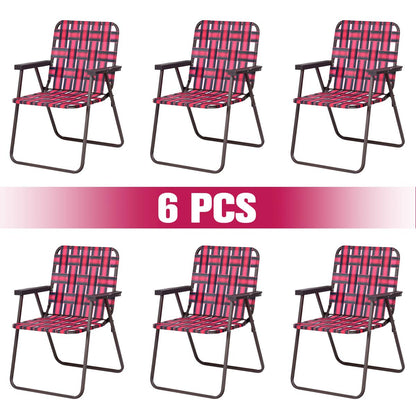 6 PCS Folding Lightweight Beach Camping Chair with Armrest