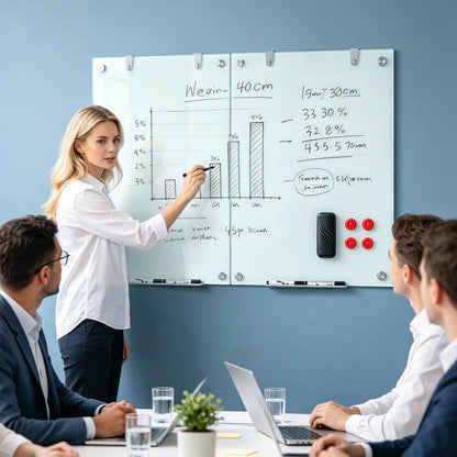 Magnetic Glass Board, 60 x 90 cm Frameless Dry Erase Board