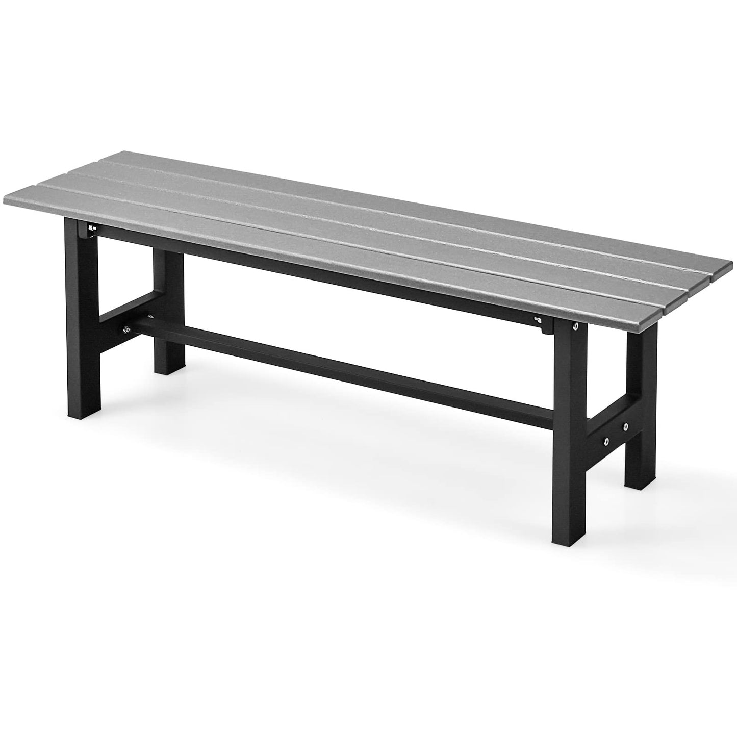 Metal Frame Outdoor Dining Bench Chair Leisure Porch Seating
