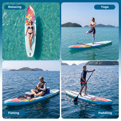 Inflatable Stand Up Paddle Board, 6" Thick SUP with Adjustable Aluminium Paddle