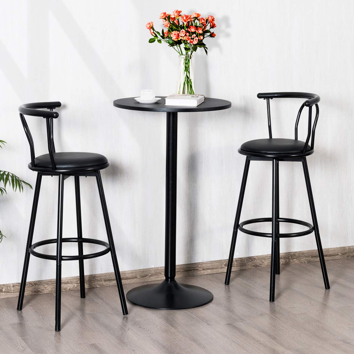101cm Height Counter Bistro Pub Tables with Fixed Tabletop and Stable Base
