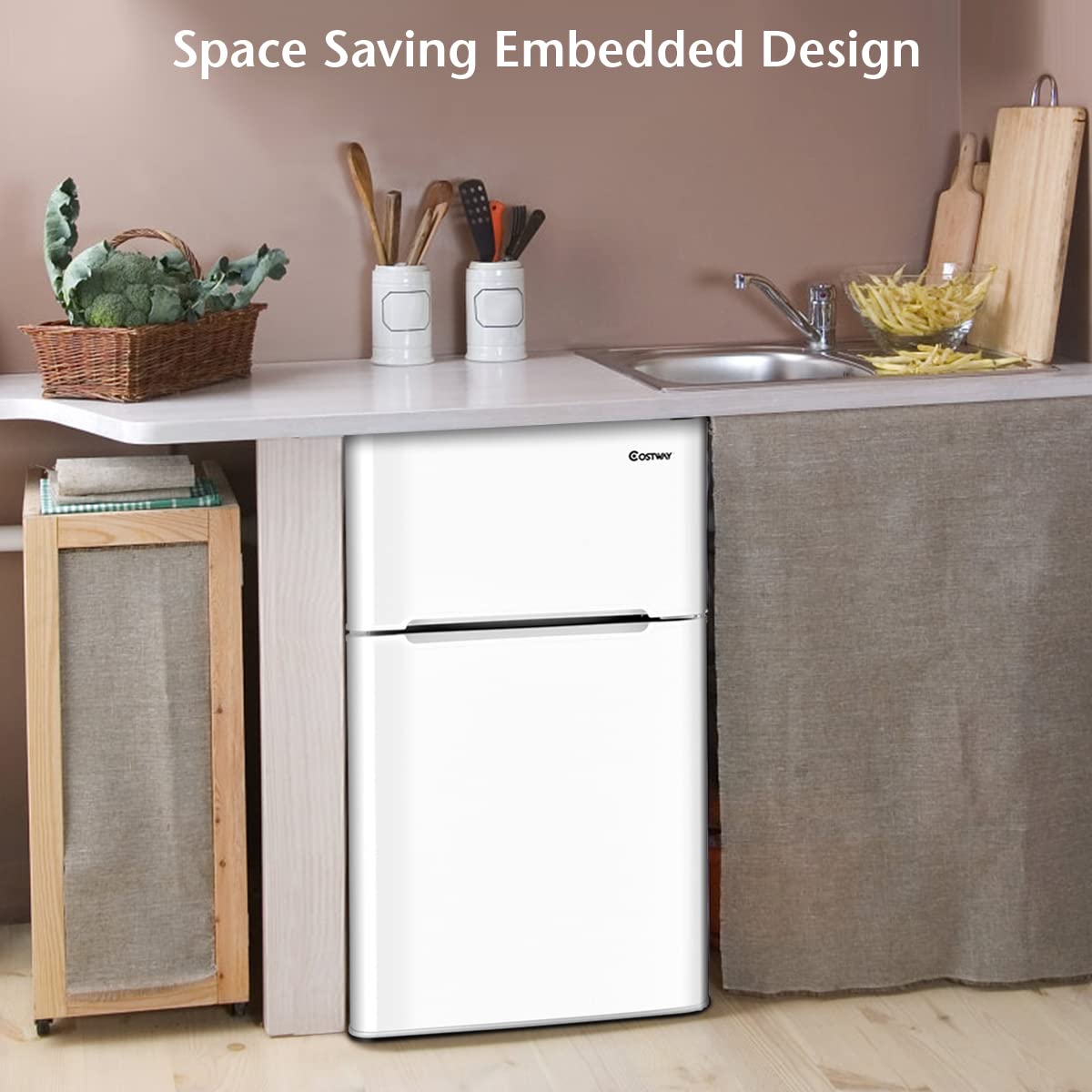 90L Freestanding Undercounter Refrigerator with 2 Reversible Door