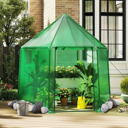 Walk In Greenhouse, 198 x 172 x 190cm Polytunnels Grow House with PE Cover