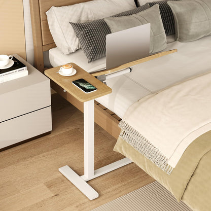 Mobile Over Bed Desk Height Adjustable Standing Laptop Cart with Tilting Tabletop
