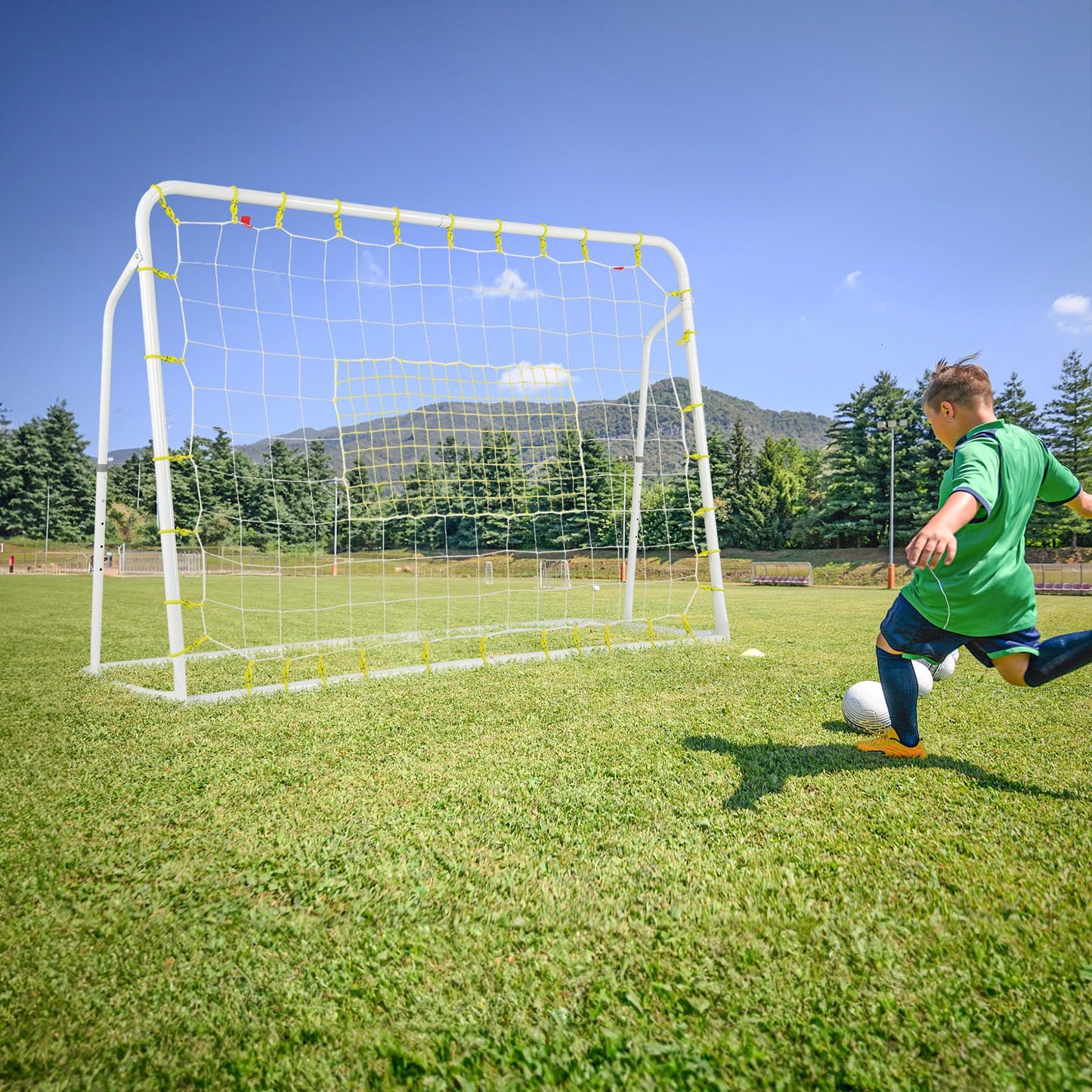 6.1 ft x 4 ft Weatherproof Angle-Adjustable Rebounder Net Football Training Equipment