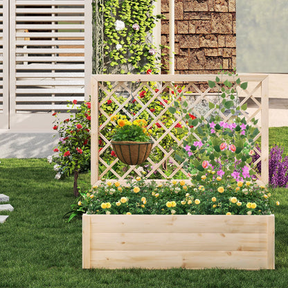 Freestanding Raised Garden Bed for Climbing Vine Plant Flower Vegetable