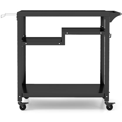 2 or 3 Shelf Movable Pizza Oven Table Stand with 4 Lockable Wheels