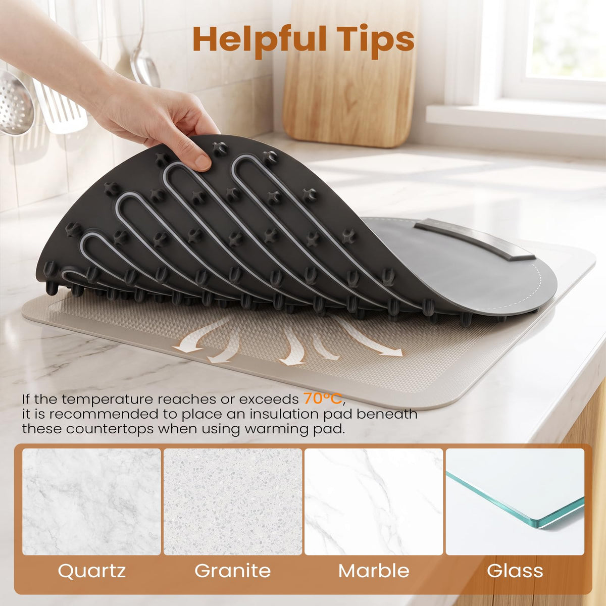 Electric Food Warming Mat, Roll-Up Buffet Warmer 7 Heat