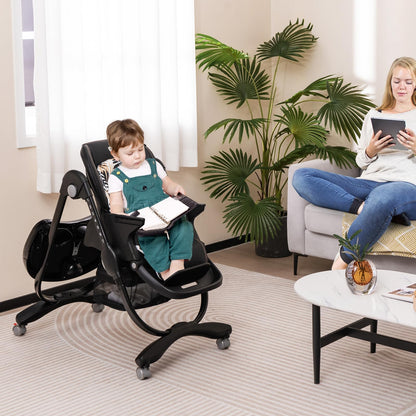 Adjustable & Folding Baby Highchair with Lockable Wheels