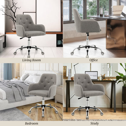 Height-adjustable Reception Chair with Rolling Casters for Office