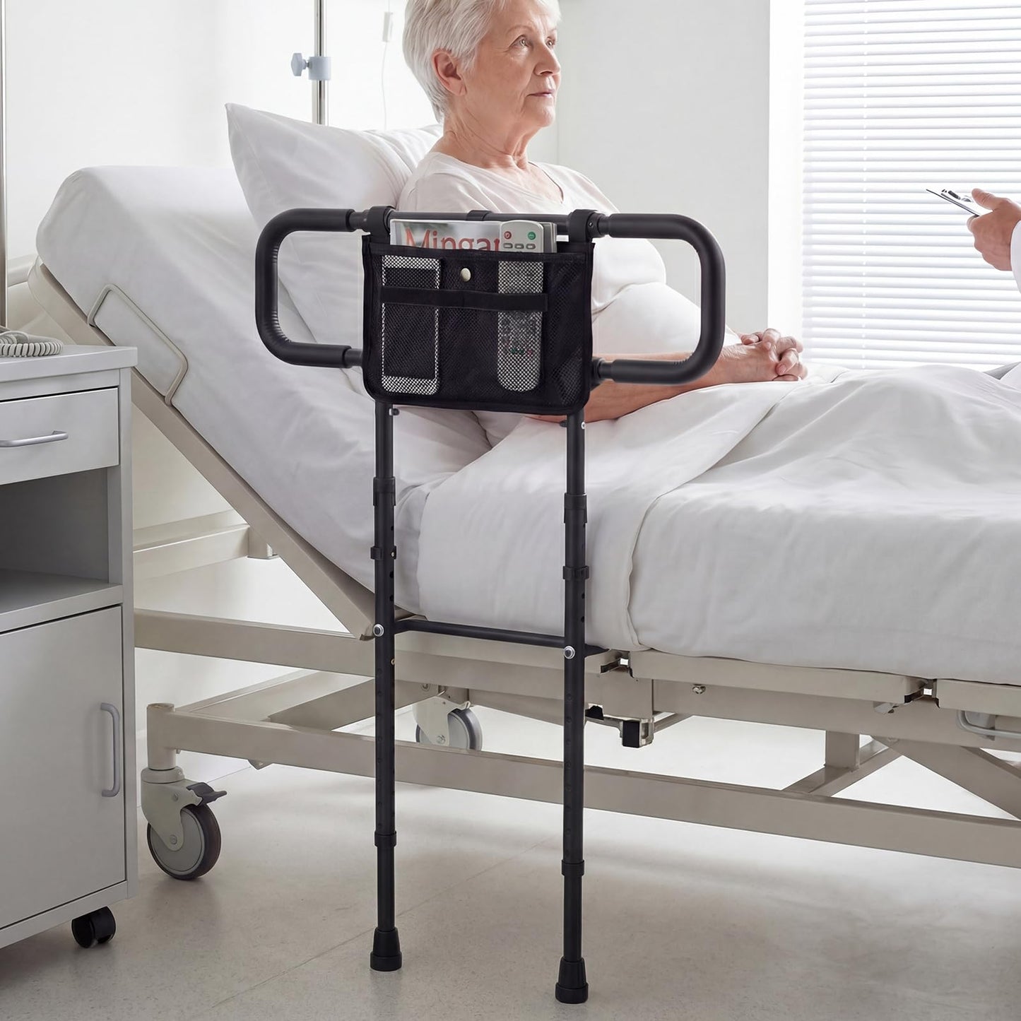 Bed Rails for Elderly Adults, Foldable Safety Bed Assist Rail Bedside Handrail Bar