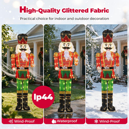 5FT Animated Nutcracker, Light Up Christmas Drummer Decoration