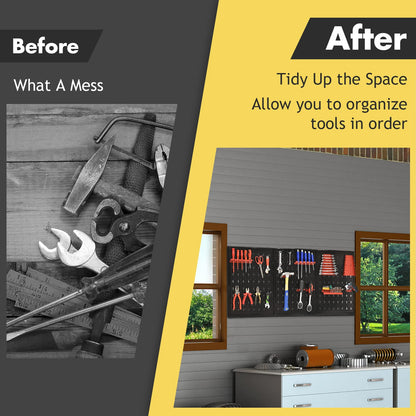 Pegboard Wall Organizer Kit with Drill Bit Storage Rack