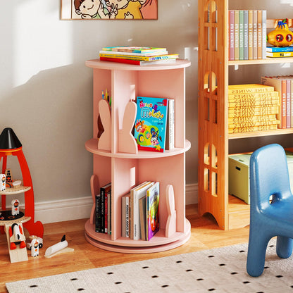 3 Tier 360° Rotating Bookcase with Bookends