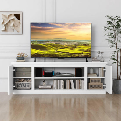 TV Cabinet for TVs up to 80 Inch Media Console Table with 3 Adjustable Shelves