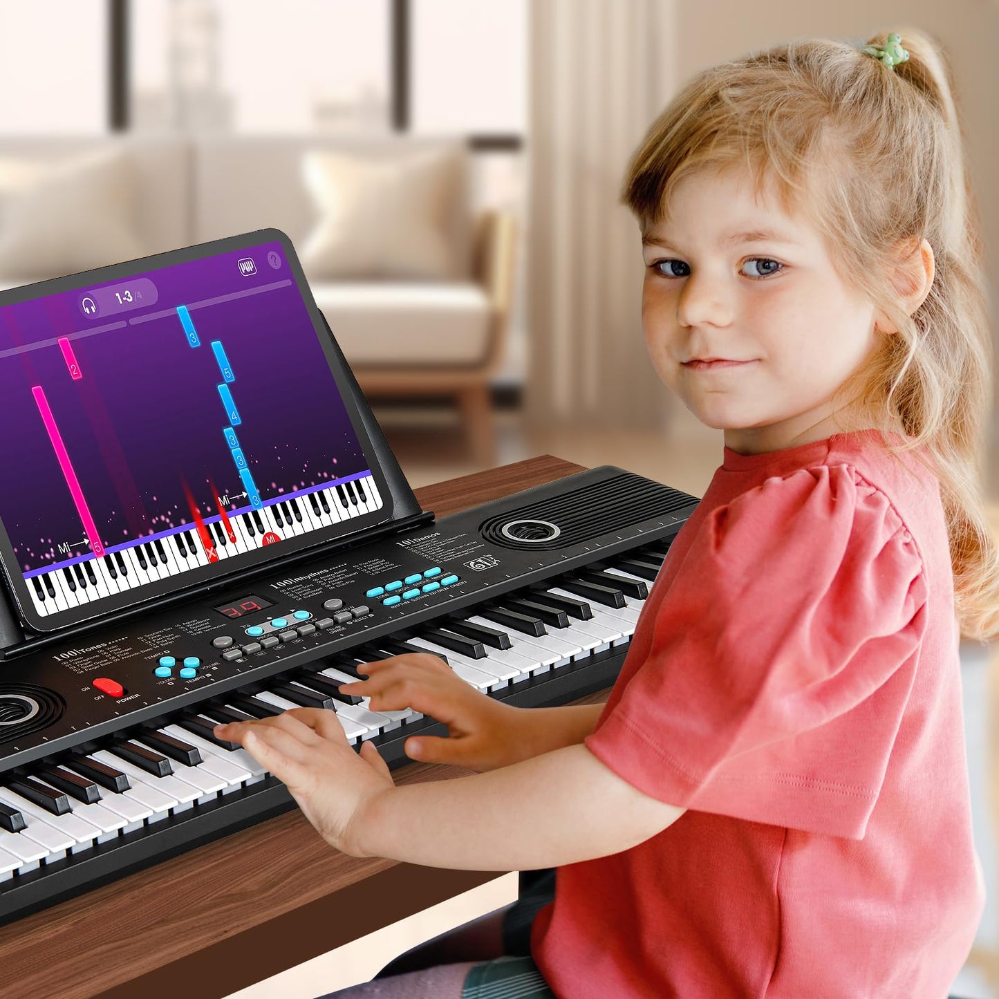 61 Key Keyboard Piano with Microphone for Beginners Kids Adults