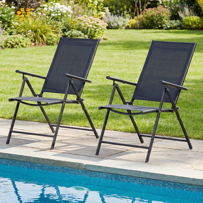 Folding Garden Chairs Set 2, Portable Outdoor Dining Chairs