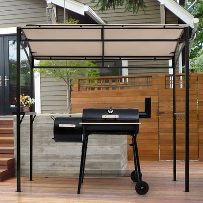 Outdoor Grill Gazebo with Serving Shelf and Storage Hooks
