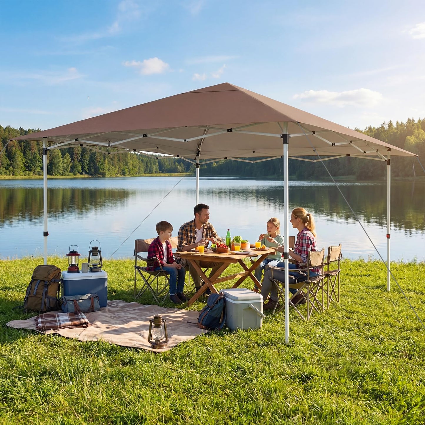 Pop up Gazebo, UPF50+ Sun-Protective Height Adjustable Pavilion Canopy Tent