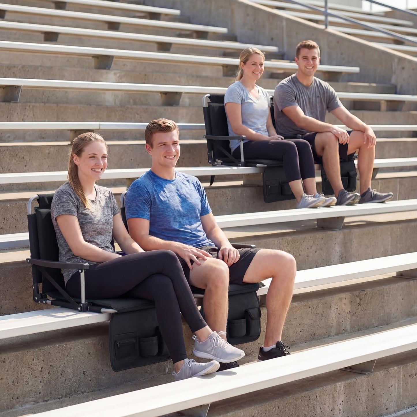 Foldable Stadium Seat, Padded Camping Chair with Back Support