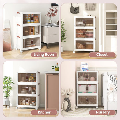 25.5 Gal Storage Bins with Magnetic Doors and Lockable Casters