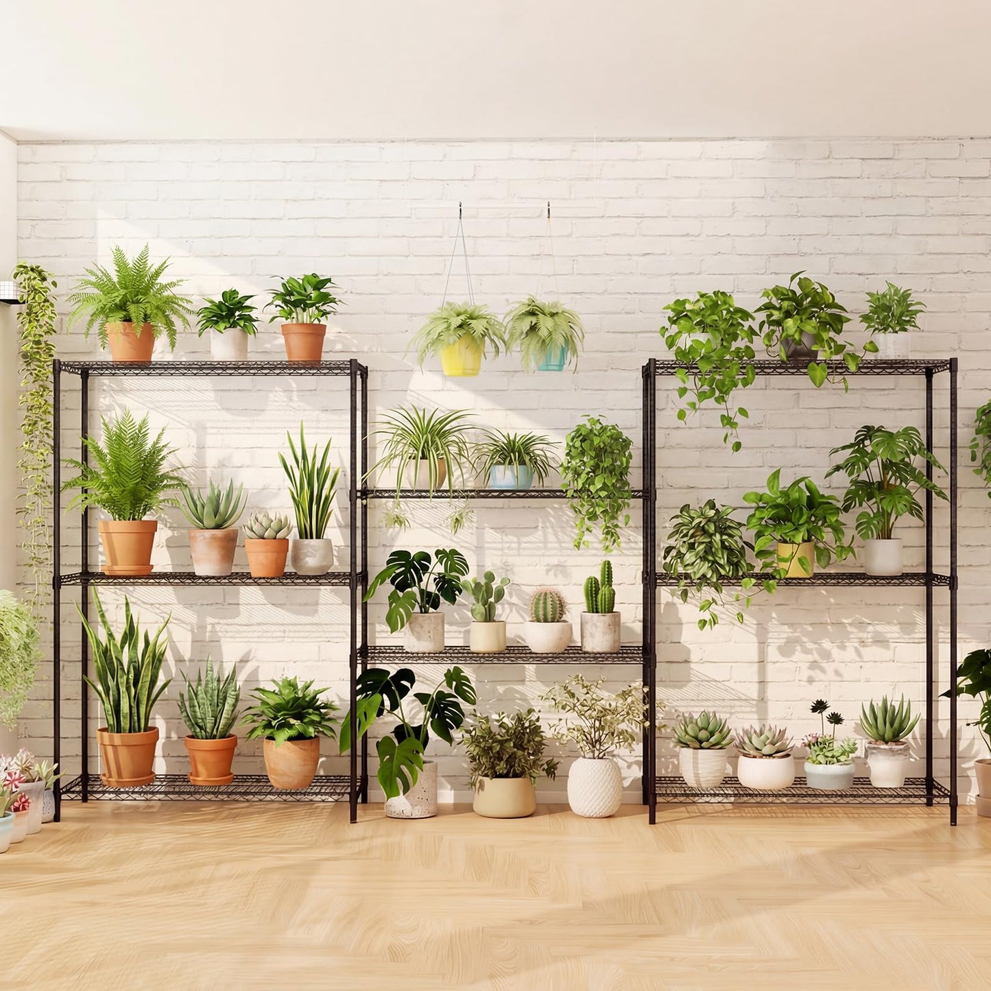 3/4/5/6-Tier Metal Shelving Unit, Adjustable Wire Storage Shelves with V-shaped Shelving Rack