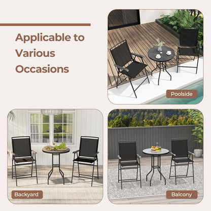 1 DPC Top Bar Table and Umbrella Hole with 2 Folding Chairs