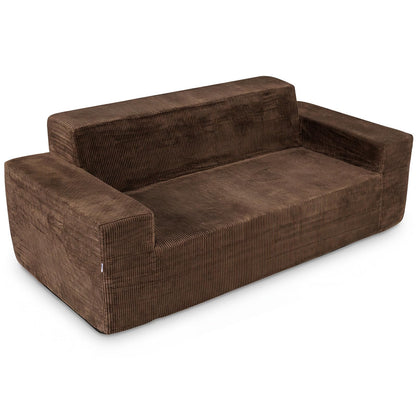 3-Seater Sofa, 197cm Corduroy Boneless Couch, No Assembly Needed