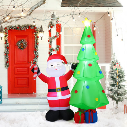 8 Feet Inflatable Christmas Tree with Santa Claus & Gift Boxes