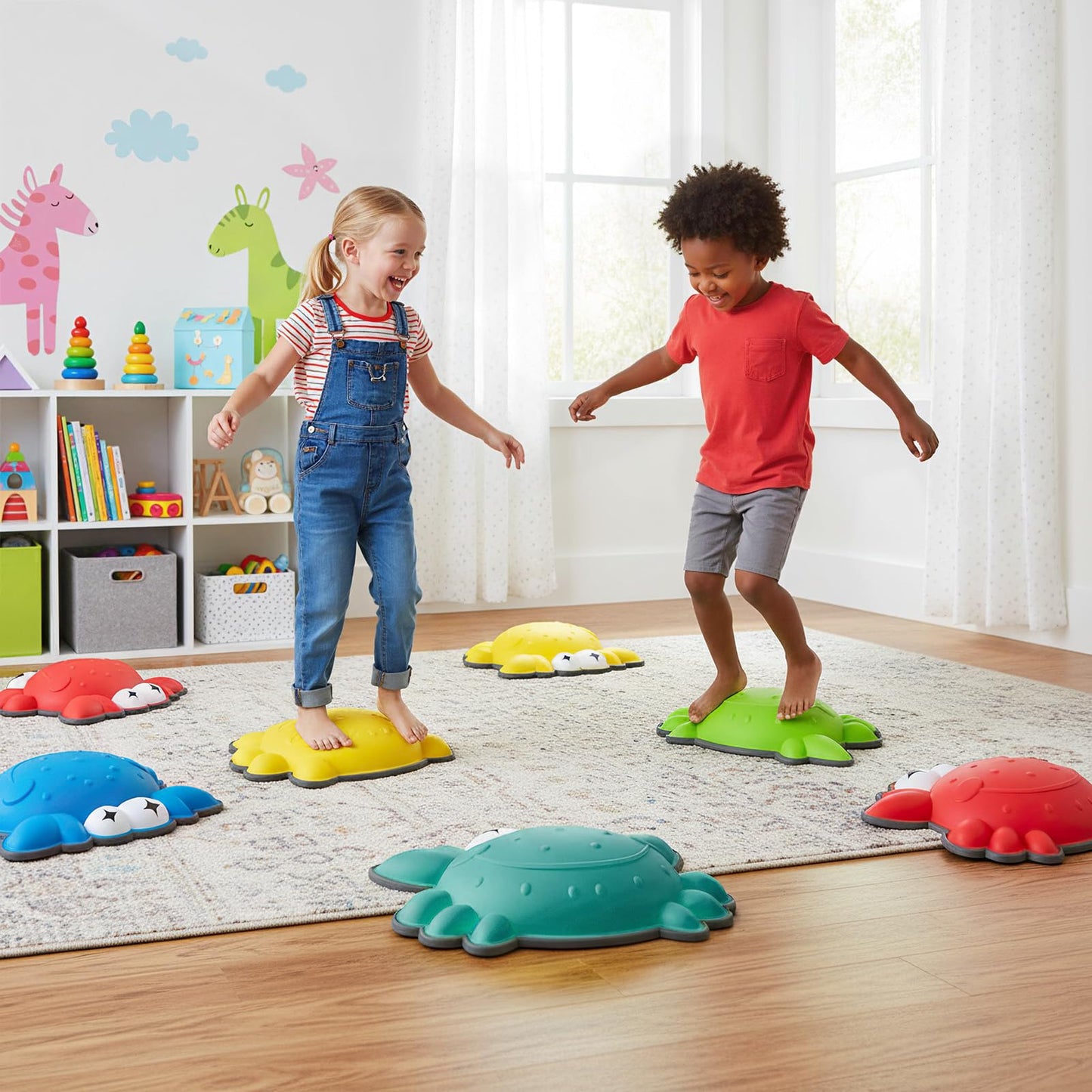 9 Pieces Non-Slip Toddler Stepping Stones for Kids Aged 3+