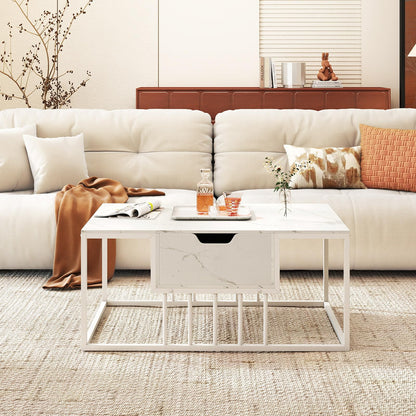 Lift Up Top Coffee Table, Marble Center Table with Hidden Storage
