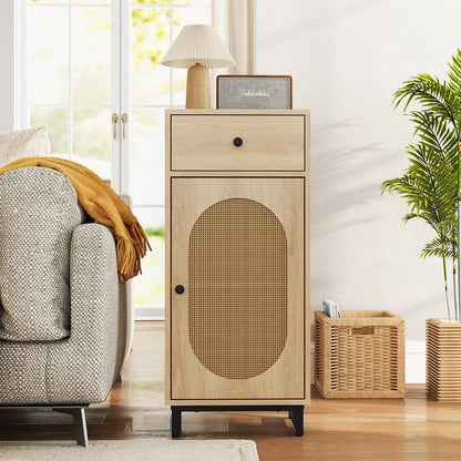 PE Rattan Storage Cabinet with Adjustable Foot Pads and Anti-toppling Kit