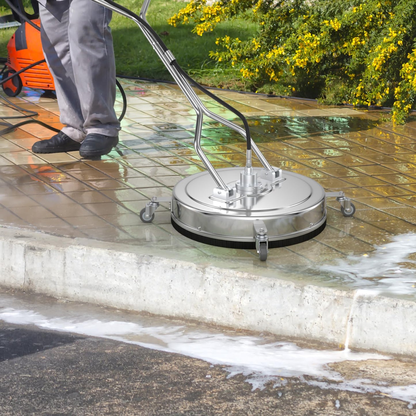 GiantexUK 21’’ Pressure Washer Surface Cleaner 4000 PSI Flat Floor Cleaning Washer with 3/8" Quick Connector