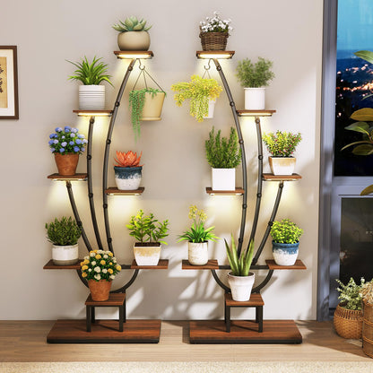 146/155CM Tall 8-Tier Corner Metal Plant Shelf for Multiple Plants
