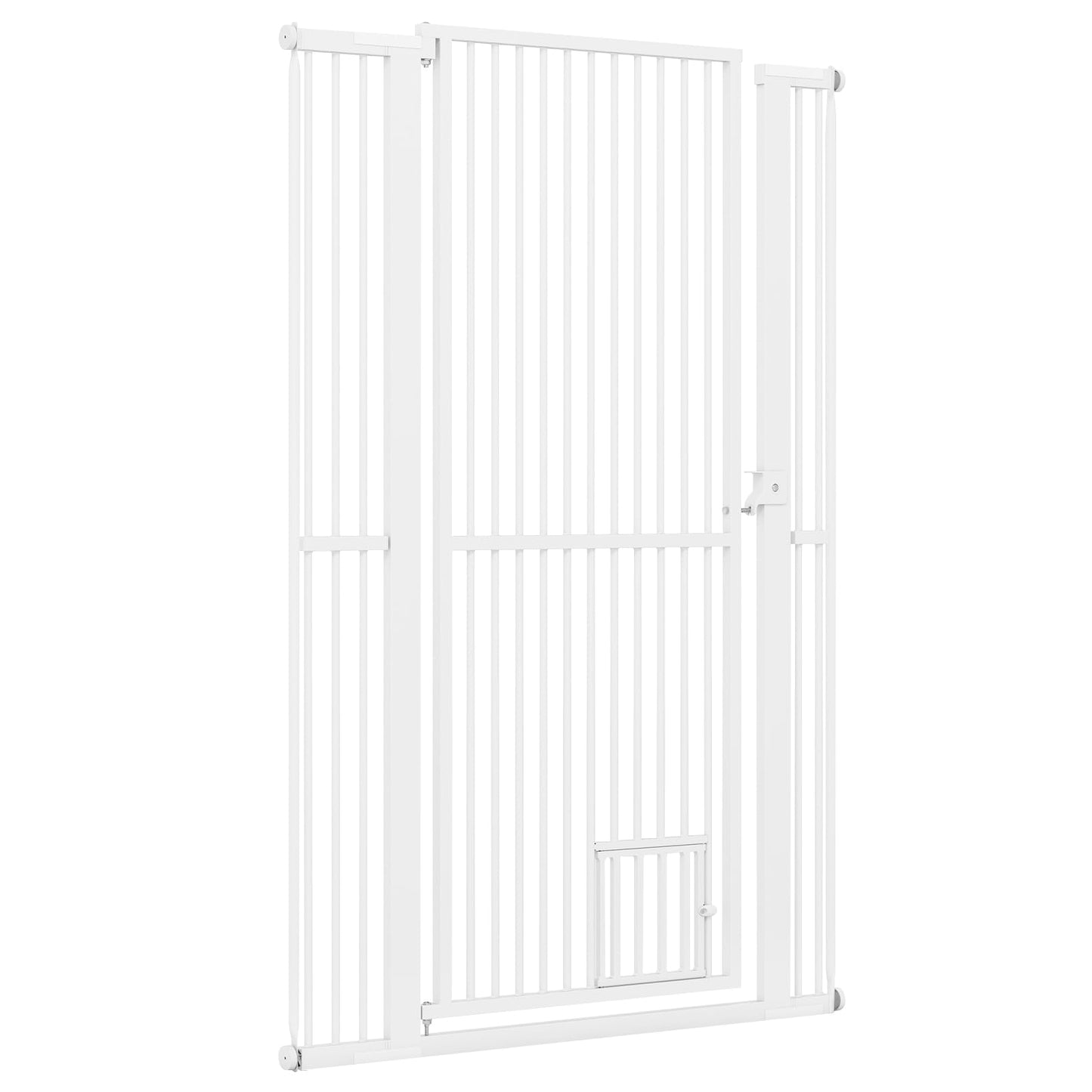 150cm Metal Pet Gates with 2 Extension Kits Lockable Small Door