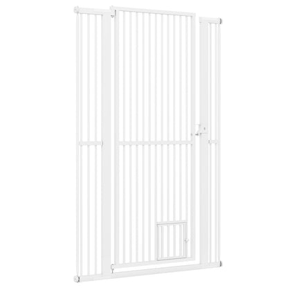 150cm Metal Pet Gates with 2 Extension Kits Lockable Small Door