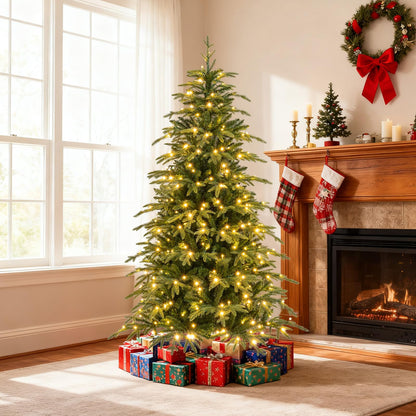 Pre-Lit Artificial Christmas Tree, Hinged Xmas Tree