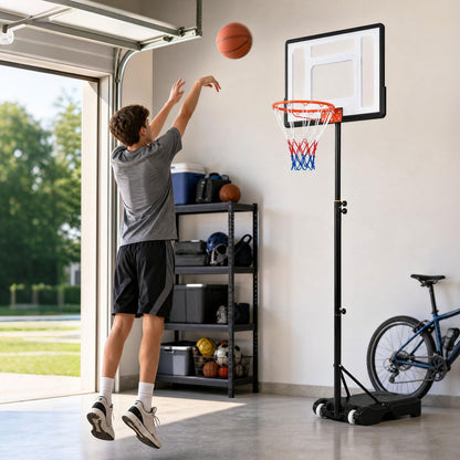 10FT Portable Basketball Hoop and Stand with Wheels