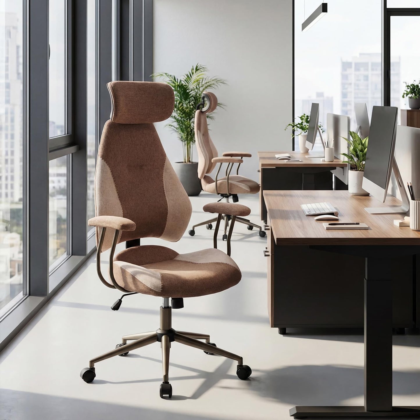 Ergonomic Office Chair, High Back Computer Desk Chair with 2D Headrest