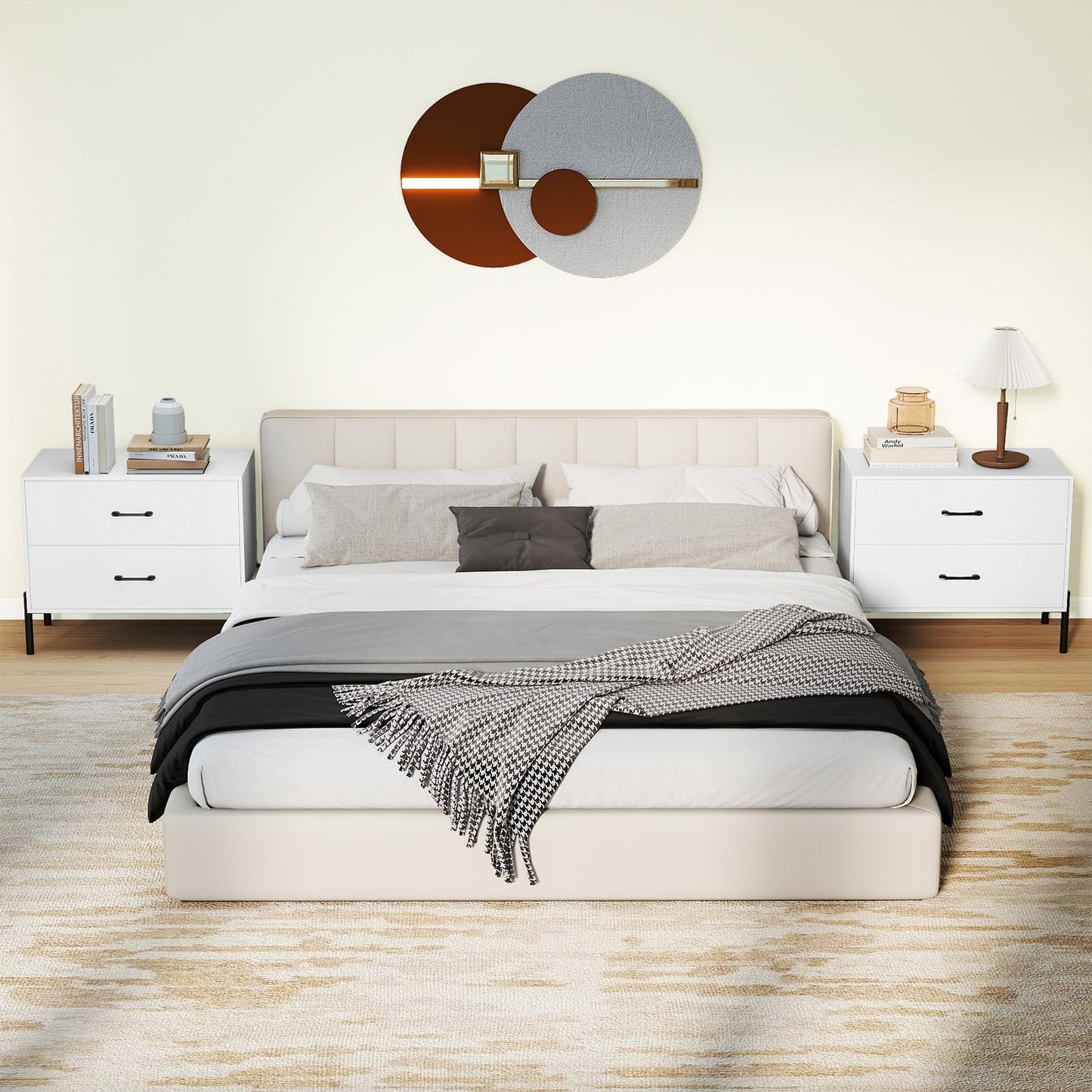 Wooden Chest of Drawers, 2-Drawer Dresser Storage Cabinet