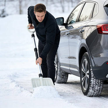 Snow Shovel, 116cm Long Snow Removal Tool with Ergonomic Handle