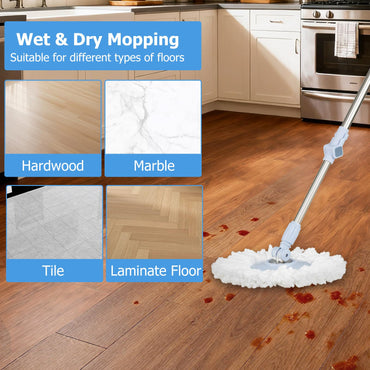Mop and Bucket Set Hands-Free Washing with Dual Tank Design