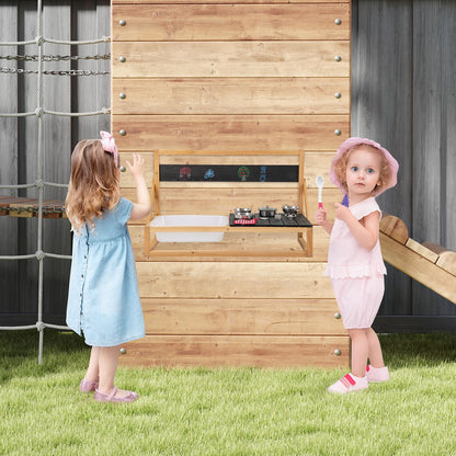 Mud Kitchen with Hanging Hooks for Boys Girls Ages 3+