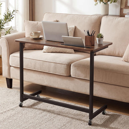 Rolling Laptop Desk Cart with Tablet Slot and Wheels
