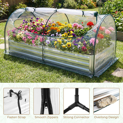 Raised Garden Bed with Greenhouse, Outdoor Elevated Planter Box