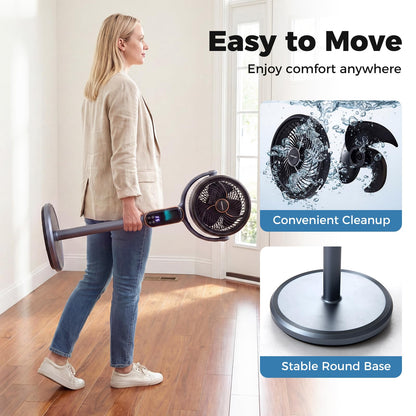 Oscillating Pedestal Fan, Height Adjustable Standing Fan with 8 Speeds