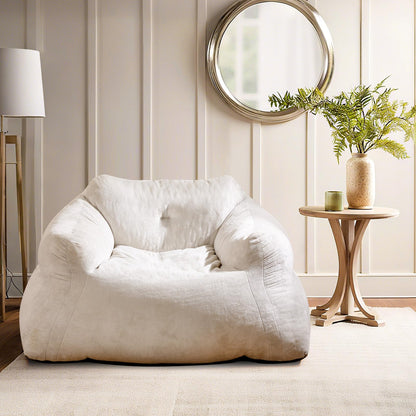 Bean Bag Chair with Velvet Cover and Non-slip Bottom for Bedroom